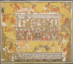 Att bygga en katafalk, Ipuys grav, ca. 1279–1213 f.Kr. (tempera på papper)