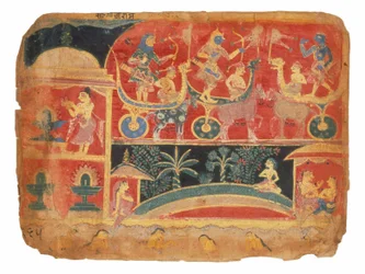 Illustration till Bhagavata Purana, den
Rukmini-Haran stridsscen