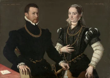 Porträtt av ett par, ca. 1580-1588 (olja på duk)