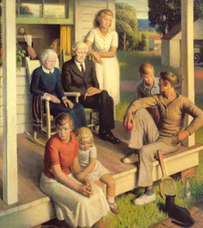 No More Chores, Family on Vacation, ca 1935 (olja på duk)