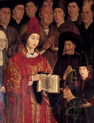 Polyptyk med den helige Vincentius (Painéis de São Vicente de Fora). Porträtt av den helige Vincentius och Henrik Sjöfararen (1394-1460), prins av Portugal. Portugisisk målare från 1400-talet. Museu Nacional de Arte Antiga, Lissabon.