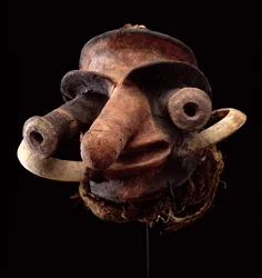 Vanuatu Puppet Head, från Malekula Island (tidigare Nya Hebriderna) Oceanien (blandade media)