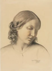 Porträtt av en ung kvinna, ca. 1854-1858.