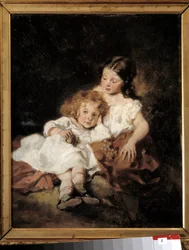 Storasystern Målning av Octave Tassaert (1800-1874) Bayonne från 1800-talet, Musee Bonnat.