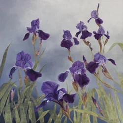 Iris hybrida, 2015 (akryl på gessoat trä)