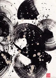 Circle Ink Abstraction 2, 2015 (bläck och färg på Xuan-papper)