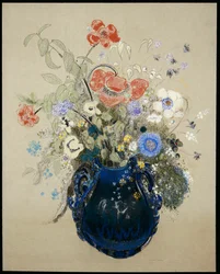 En vas med blå blommor, c.1905-08