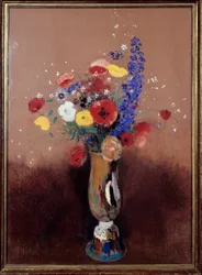 Bukett blommor från fälten. Målning av Odilon Redon (1840-1916)