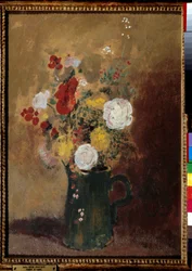 Buketter av blommor Målning av Odilon Redon (1840-1916) Bordeaux från 1800-talet, Musee des Beaux Arts