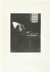 Läsaren Le Liseur (titel på objekt) Porträtt av Rodolphe Bresdin