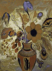 Etruskisk vas med blommor, 1900-1910.