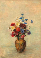 Blommor i en vas, ca. 1910.