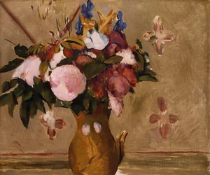 Blommor i en vas, kopia efter en målning av Cezanne, c.1886