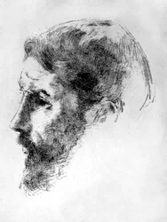Den franske målaren Pierre Bonnard (1867-1947) 1902, litografi av Odilon Redon
