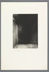 Je vis une lueur large et pale La Maison Hautée, 6 litografier omslagstitelsidan Het Haunted House, La Maison Hantée, illustrationer med text av Bulwer-Lytton, översatt till franska av René Philipon, (serietitel)