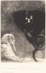 Sphynxen...min blick som ingenting kan avvika, förblir spänd genom saker på en otillgänglig horisont. La Chimere: Moi,Je suis legere et joie (Sfinxen: "Min blick, som ingenting kan avleda, passerar genom sakerna och förblir fäst vid en inre