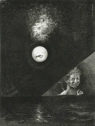 På horisonten, visshetens ängel, och på den mörka himlen, en frågande blick. Serie: För Edgar
