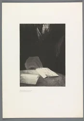 På alla sätt var det en hand av kött och blod som min The High House, 6 lithos omslag titelblad Het Spookhuis, The Haunted House, illustrationer av Bulwer-Lyttons text, i den franska översättningen av René Philipon, (serietitel)