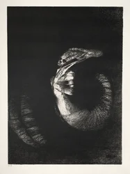 The Temptation of Saint Anthony First Series: It Is a Skull Wreathed with Roses..., 1888.