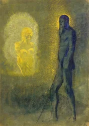 The apparition, ca 1890 (olja på papper monterad på pannå)