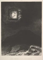 Den vaga glimten av ett huvud upphängt i rymden, 1891.