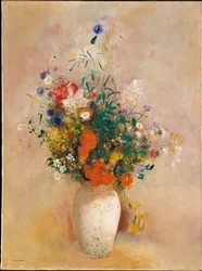 Blomstervas (rosa bakgrund)