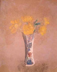 Vas med blommor (pastell på papper)