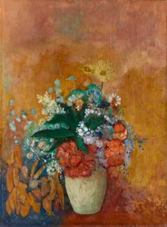 Vas med blommor, ca. 1905.