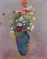 Vision: vas med blommor av Redon, Odilon (1840-1916)