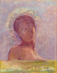 Slutna ögon - Målning av Odilon Redon