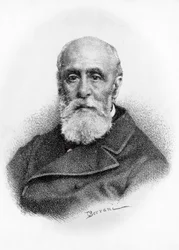 Porträtt av Giovanni Ruffini (1807-1881), italiensk poet och patriot, litografi efter teckning av Odoardo Borrani (1833-1905)