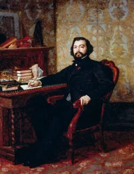 Porträtt av advokat Aristide Minelli, av Odoardo Borrani (1833-1905), olja på panel, 40,5x32,5 cm