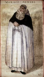 Armenisk munk. Trägravyr. 1500-talet.