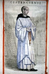 cisterciensermunk. Gravyr i O. Fialetti. 1500-talet.