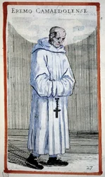 Eremit camaldulus. Gravyr i O. Fialetti. 1500-talet.
