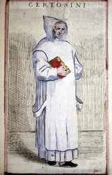 Religiös ordning: Kartusian. 1500-talsgravyr.