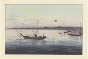 Fiskebåtar i solnedgången