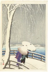 I snön på Yanagibashi