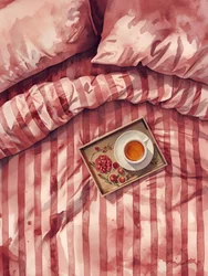 Mysig morgonte-säng