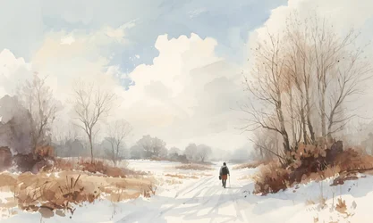Ensam vinterpromenad