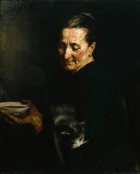Kvinna med en katt
