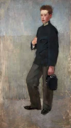 Porträtt av en pojke i mellanstadieuniform