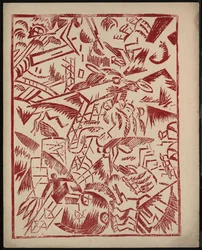 Illustration till boken The War av Aleksey Kruchenykh, 1916