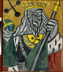 Kung av klubbor - Målning av Olga Vladimirovna Rozanova (1886-1918), olja på duk (80,5x68 cm)