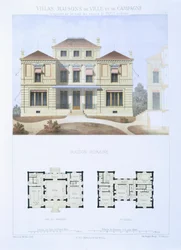 Romerskt hus, från "stads- och lanthus baserade på de moderna husen i Paris", c.1864
