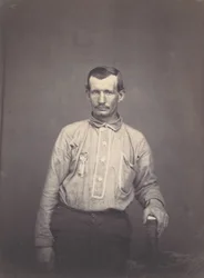 Man som håller patentbok, ca. 1857.