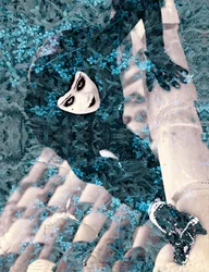 Blue thief, 2023 (digital blandteknik)