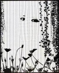 Kärleksekvation , 2018 (Fototransfer med bivax på trä)