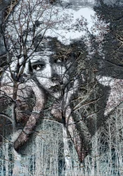 Vinterporträtt i negativ, 2021(digital mixed media)