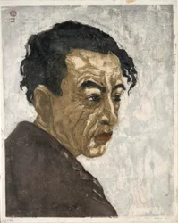 Porträtt av poeten Hagiwara Sakutaro (1886–1942), författare till "Ice Island"